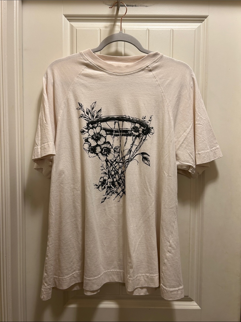 NWOT Free People Movement Cream Graphic floral basket